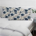 thumbnail image 4 of Navy Blue Beige Floral Throw Pillow Cover 16 x 24 Inch Decorative Pillow Cover Vintage Farmhouse Floral Leaves Lumbar Pillowcase Seasonal Rectangle Cushion Case for Couch Sofa Bed Living Room, 4 of 9