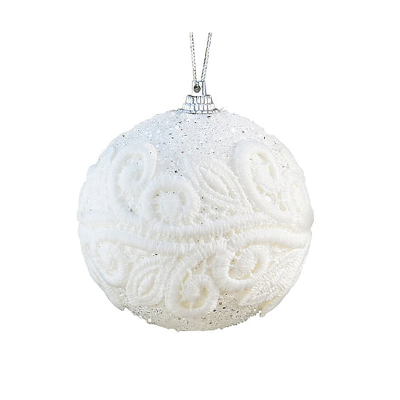 Deeceymbur 3.15 Inch Xmas Balls Christmas Ball Ornaments Fabric Christmas Balls Hanging Tree Pendants Decorations Christmas Tree Ornaments Balls for Xmas Christmas Tree White