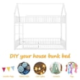 thumbnail image 5 of Bellemave Metal House Bunk Bed with Fence Guardrails and Ladder Twin over Twin Low Bunk Bed Frame Twin Floor Bunk Bed with Ladder(White), 5 of 10