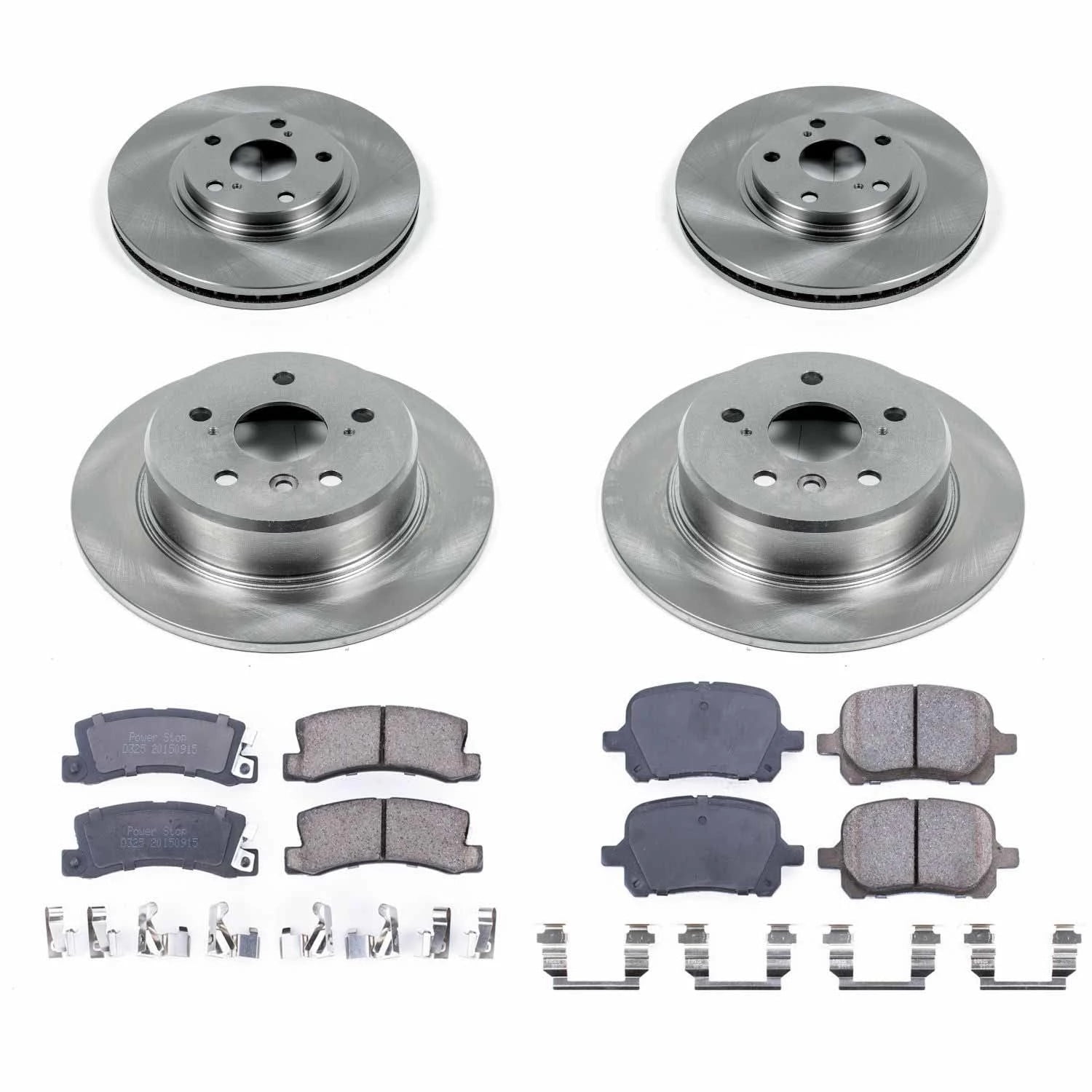 Power Stop Front and Rear Stock Replacement Brake Pad and Rotor Kit KOE6782