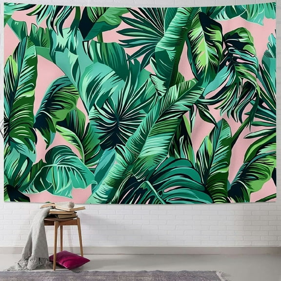 BCIIG Large Green Leaf Pattern Tapestry Wall Hanging Unique Style for Home Decor - Graphic Tapestries for Living Room Bedroom Dorm 40x30inch