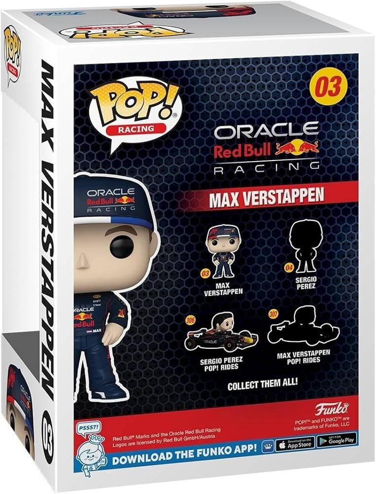 Oracle Redbull Racing Funko Age over 3 Max Verstappen Vinyl Figure, 3.75"