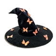 thumbnail image 1 of Sombrero de bruja de Halloween, accesorio decorativo clásico para disfraces de club y juegos de rol. Mariposa naranja, 1 of 8