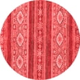 thumbnail image 1 of Ahgly Company Machine Washable Indoor Round Abstract Red Modern Area Rugs, 8' Round, 1 of 4