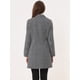 thumbnail image 4 of Elegante abrigo de tweed con solapa con muescas y doble botonadura a cuadros para mujer Negro M, 4 of 5