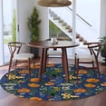 thumbnail image 3 of Orange Blue Spring Floral Round Area Rug 6Ft Washable Circle Rugs for Bathroom Office, Vintage Botanical Summer Flower Non-Slip Carpet Floor Mats Indoor Outdoor Carpet Runner Aesthetic Home Decor, 3 of 8
