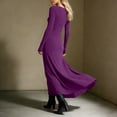 thumbnail image 5 of DGMIOCS Women's Wrap Maxi Dress for Everyday Comfort and Style with Long Sleeves and Tie Detail in Womens Casual Dress Purple S, 5 of 6