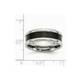 thumbnail image 6 of Solid Stainless Steel Black Carbon Fiber-Inlay 8mm Men's Wedding Band Ring Size 13, 6 of 7