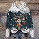 thumbnail image 2 of WILLBEST Sudadera con Capucha Oversize para Mujer, Estilo Casual, con Estampado Navideño de Ciervos con Cabeza Grande y Copos de Nieve, Cuello Redondo, Manga Larga y Diseño Ligero Chica​​, 2 of 4