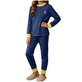 thumbnail image 2 of LEKWK Teen Boys Girls Pajamas Long Sleeve Tops and Elastic Waist Pants Kids Loungewear 2 Piece Outfits Fall Winter Comfy Casual Homewear 4-16Y, 2 of 8
