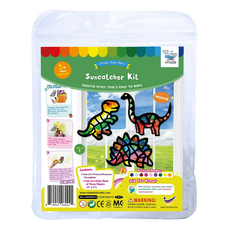 Dinosaur Suncatcher Kit for Kids Dinosaur Window Art Craft 