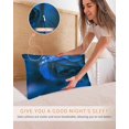 thumbnail image 5 of Hokiten Pillow Cases Queen Size Set of 2, Couch Pillow Covers, Blue Rose Satin Pillowcases with Zipper for Hair/Skin, Pillow Protector Cover, Elegance Fantasy Flowers Romantic 20x30 Inches, 5 of 6