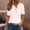 Pink, variant on Vivianyn HD Women's Half Button Hooded Tops, Eyelet Embroidery Elbow Sleeve Casual Blouses,White,Size S-XXL