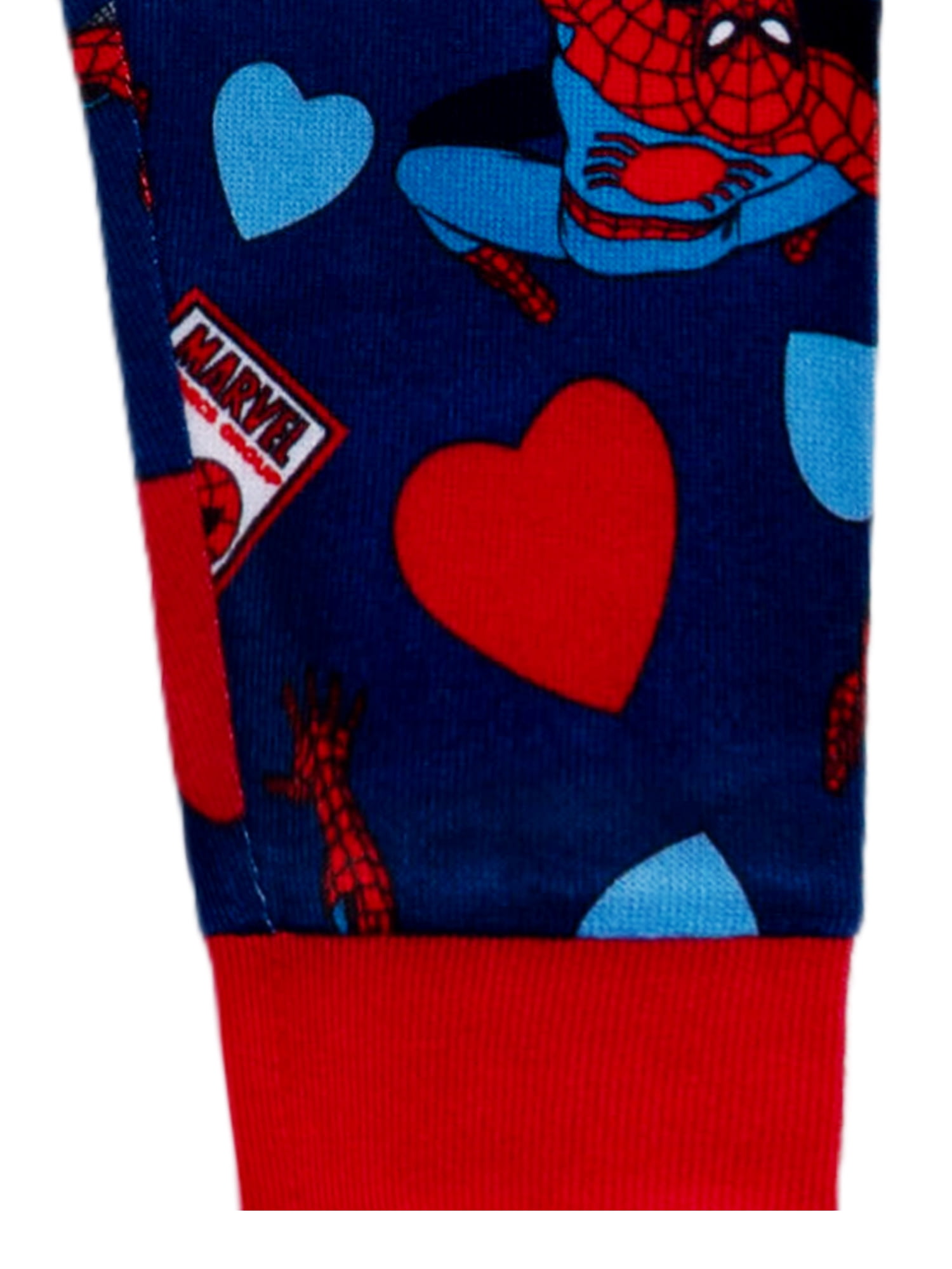 Marvel Spiderman Valentines Day 2-Piece Long Sleeve and Pant Snug Fit Pajama Set, Sizes 4-10