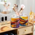 thumbnail image 5 of 4 Pack Bathroom Canisters Transparent Storage Jar for Cotton Ball, Swab, Floss Colorful Butterfly Flying, 5 of 6