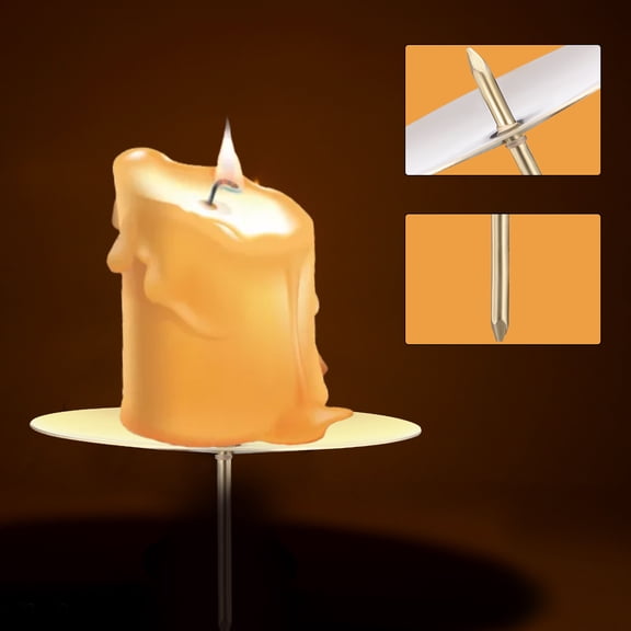 ETEREAUTY Set of 20 Metal Candle Holders Pin Base for Pillar Candle Decoration and Home