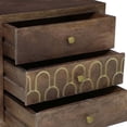 thumbnail image 3 of Vintage Farmhouse Nightstand - Antique Rustic Style with 3 Drawers, Solid Mango Wood & Gold Trim, Easy Assembly, 3 of 7