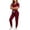 Wine, variant on Purcolt Scrub Sets for Women Stretchy V Neck Tops and Drawstring Tapered Jogger Pants Comfort Medical Uniforms Sets for Nurse Esthetician Workwear