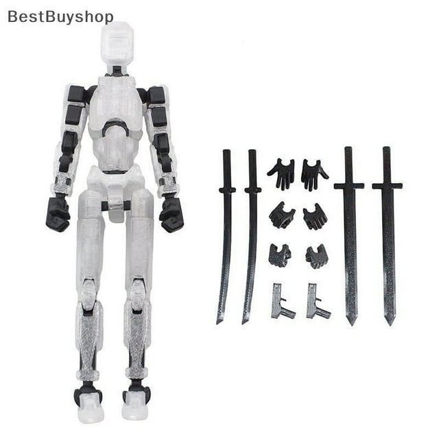 stanreset 13piece Birthday Gift Action Figure Doll 3D Printed Mannequin Freely Assemblable Combinations Robot transparent