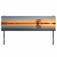 thumbnail image 3 of Lake Headboard, Silhouette of Single Tree over Still Lake Basin with Last Sun Rays on the Day Theme, Upholstered Decorative Metal Bed Headboard with Memory Foam, King Size, Orange Blue, by Ambesonne, 3 of 4