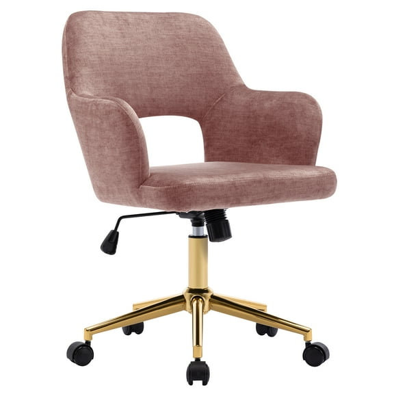Duhome Elegant Lifestyle Home Office Chair Desk Chair Fabric with Hollow Mid-Back Backrest Pink