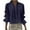 Navy, variant on cocolona Womens Linen Shirts Casual Loose Pleated Blouses Fashion Solid Color Tops Long Sleeve Button Shirts
