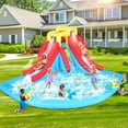 thumbnail image 4 of Veeboto Inflatable Water Slide, Inflatable Water Slide with 440W Blower, Includes Large Play Pool, Double Slides, Climbing Wall, Double Water Cannons for Large Water Parks, 4 of 7