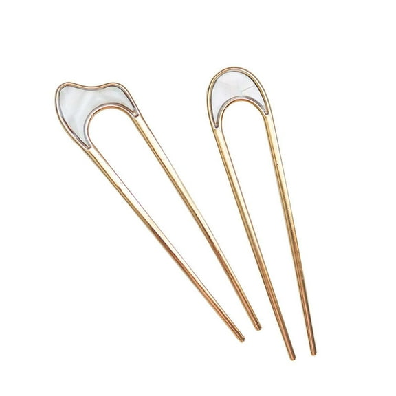 Momihoom U-Shaped Hair Pins Metal Vintage Hair Sticks French Hair Pin Hairstyle Chignon for Women