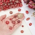 thumbnail image 3 of 104 cuentas acrílicas vintage, transparentes, con diseño de hojas y flores, chapadas en oro, espaciadores estéticos bohemios a granel, 3 of 5
