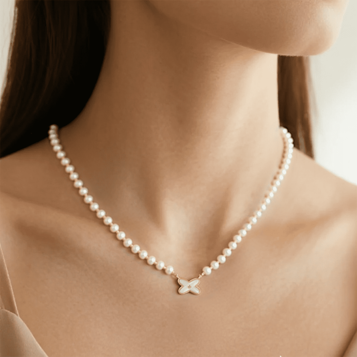 Butterfly Pearl Shell Pendant Necklace for Women,Freshwater Pearls & Natural Shell, Adjustable Bridal Wedding Prom Engagement Birthday Jewelry Gift