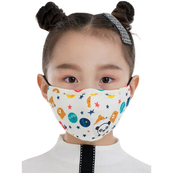 Children's Printed Panda Face Cover with Breathing Valve - 6Pack