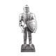 thumbnail image 3 of Figura decorativa de caballero medieval de metal, coleccionable, de 15,7 pulgadas de alto. Plateado, 3 of 9