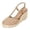 A-Khaki532, variant on Womens Espadrille Wedge Boho Flexible Light Closed Toe T Strap Soft Foam Platform Suade Espadrille Wedge Summer Beach Sandals