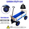 thumbnail image 4 of iRerts All Terrain Wagon for Kids Adults, Kids Wagon with Removable Wood Sides, 10" Pneumatic Tires, Extra-long Handle, 176 lbs Capacity, Steel Utility Cart Outdoor Beach Wagon for Garden, Blue, 4 of 10
