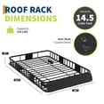 thumbnail image 2 of 51×36×5 Inch Universal Roof Rack Cargo Carrier Basket,Heavy Duty Steel Rooftop Cargo Carrier with Extension and Wind Deflector for SUVs Trucks, 2 of 7