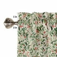thumbnail image 5 of Christmas Kitchen Curtain 2 Panels Tiers Curtains 36 Inch Length, Xmas Botanical Berry Red Green Watercolor Rustic Curtains Rod Pocket Curtains Window Drapes Treatment Window Cafe Curtains, 5 of 5
