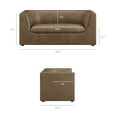 thumbnail image 4 of Hilda 67" Curved Back Vegan Leather Loveseat in Mushroom, 4 of 10