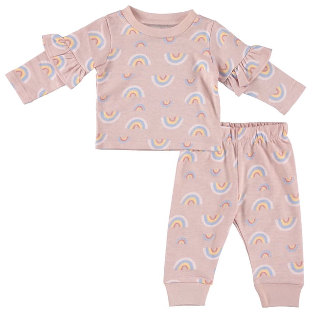 CHUANK Girl 3 PC French Terry Jogger Set Sizes Newborn-24 Months