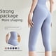 thumbnail image 1 of Pantalones de fitness recortados para mujer, pantalones cortos deportivos elásticos de cintura alta para levantar la cadera, pantalones ajustados de color melocotón para yoga, 1 of 5