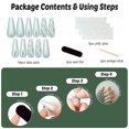 thumbnail image 4 of Extra Long Coffin Press On Nails Matte Ombre Rhinestone Fake Nails With 3d Clear Bling Bow Design 30pcs Glitter Acrylic, 4 of 5