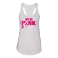 thumbnail image 2 of I Wear Pink for My Aunt Survivor Awareness Ladies Racerback Tank Top, White, Small, 2 of 3