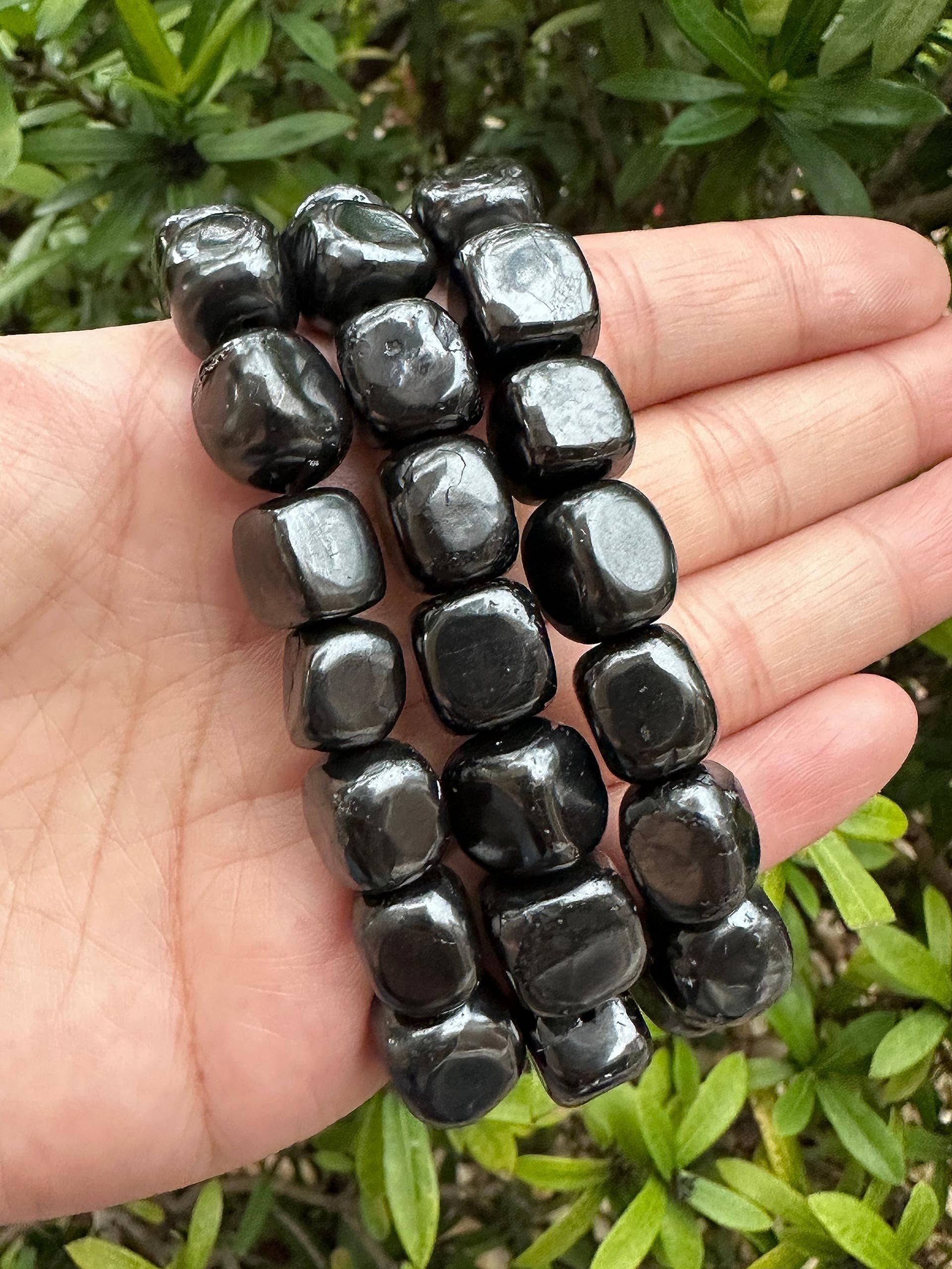 Shungite Crystal Nugget Bracelet, Wholesale Genuine Shungite Tumbled Gemstone Bracelet, Gift for Men & Women (5)