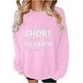 thumbnail image 3 of Jinhomg Womens Oversized Boyfriend Sweatshirt 2025 Trendy Letter Print Y2K Tops Casual Comfy Long Sleeve Drop Shoulder Pullover Daily Wear Pink XXL, 3 of 6