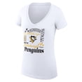 thumbnail image 2 of Women's G-III 4Her by Carl Banks White Pittsburgh Penguins Super-Slim Fit Lightweight Collage Team Graphic T-Shirt, 2 of 3
