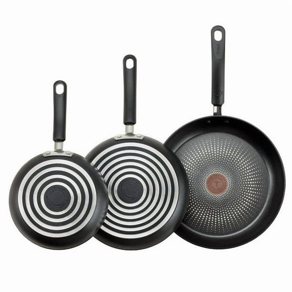 T-fal Ensemble de Poêles 3 Pcs, Aluminium Forgé avec Revêtement Antiadhésif en Titane, Lavable au Lave-Vaisselle