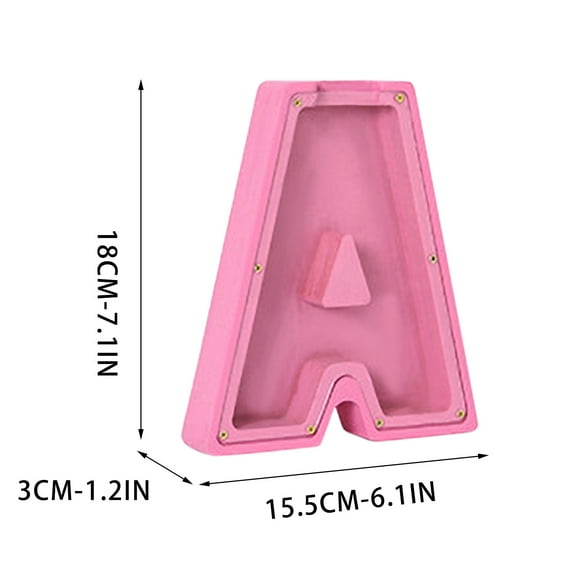 Large Coin Bank Personalized Wooden Money Box with 26 Letters for Diy Name, 9.1 Inches, Perfect Gift and Decorations for Living Room