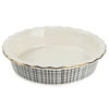Thyme & Table Stoneware 9 Inch Pie Dish, Black & White Crosshatch