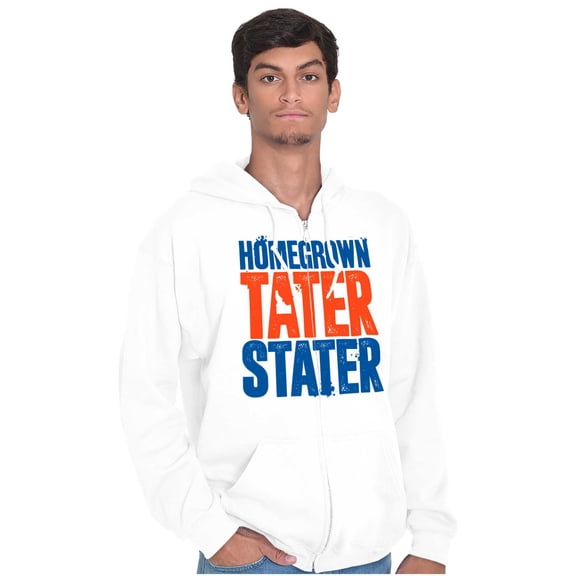 Idaho ID Local Homegrown Tater Stater Unisex Fleece Graphic Zip Up Hoodie Brisco Brands 2X