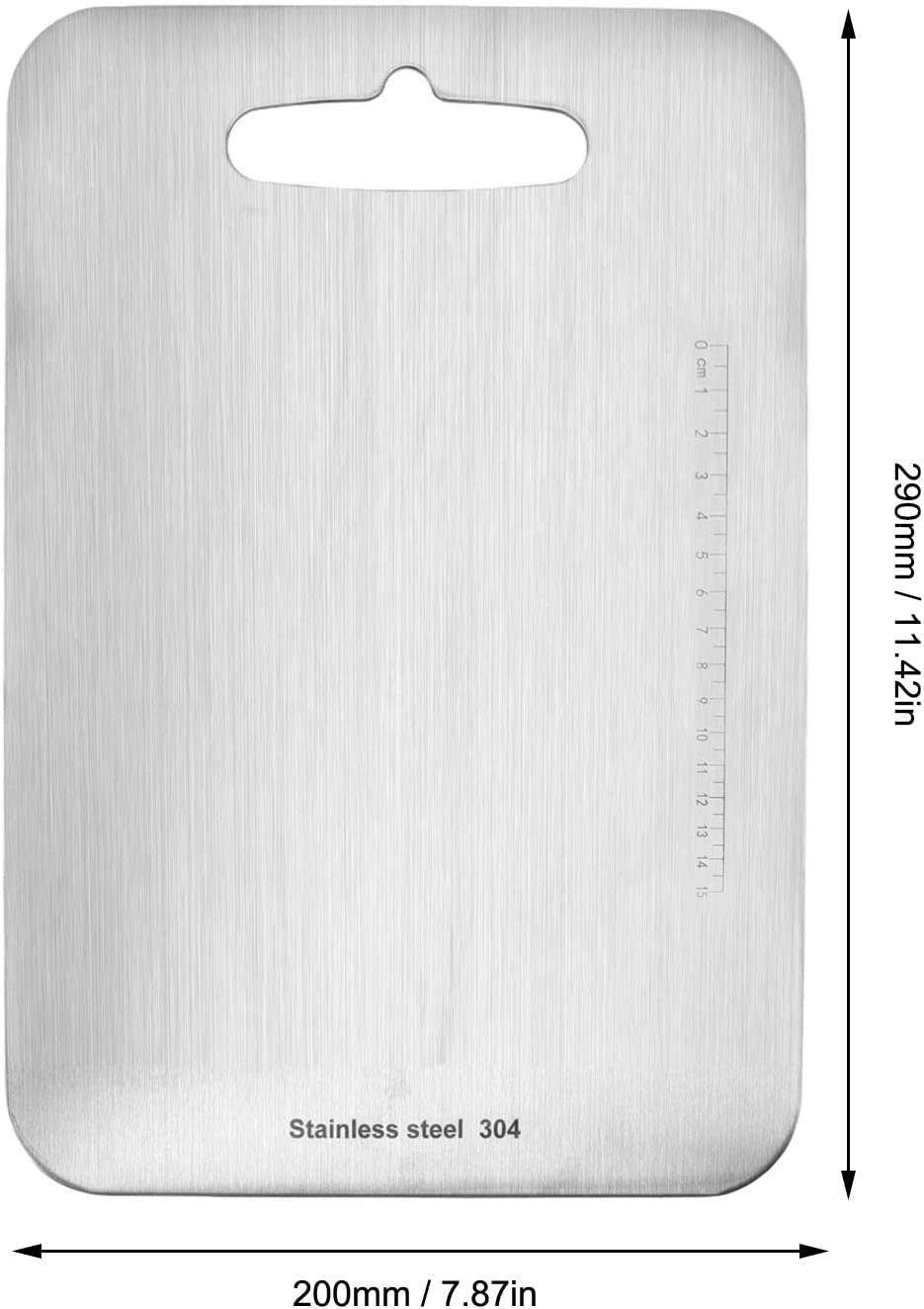 MKEUDQ-Stainless Steel Cutting Board, Double Sided Cutting Board for Kitchen, Cutting Mat Chopping Boards for Meat Fruit & Vegetable Various Cooking Tasks (7.87 * 11.42in)