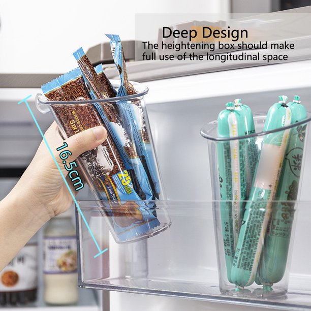 Hesroicy Large Transparent Storage Box for Refrigerator Side Door
